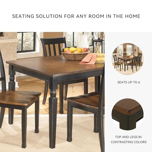 Signature Design by Ashley Owingsville Rustic Farmhouse Dining Room Table, Black & Brown