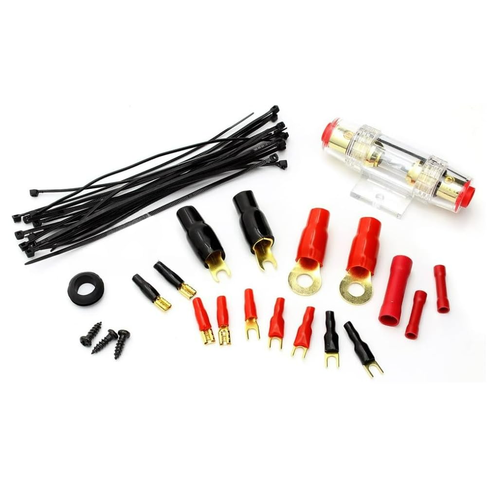 KIT SET PER FOCAL PK21 1 kit cavi d'alimentazione 4 awg 21 mm² per amplificatori altoparlanti auto fusibile 80 ampere, 1 kit