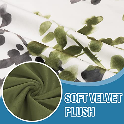 H.versailtex Pillow Covers Set Of 2 Velvet Soft Decorative Throw Pillow Covers Mix And Match Vintage Classical Floral Cushion Cases Wit Zipper For Bedroom/Sofa (18X18 Inch, Sage/Grey&Sage) #TOP2