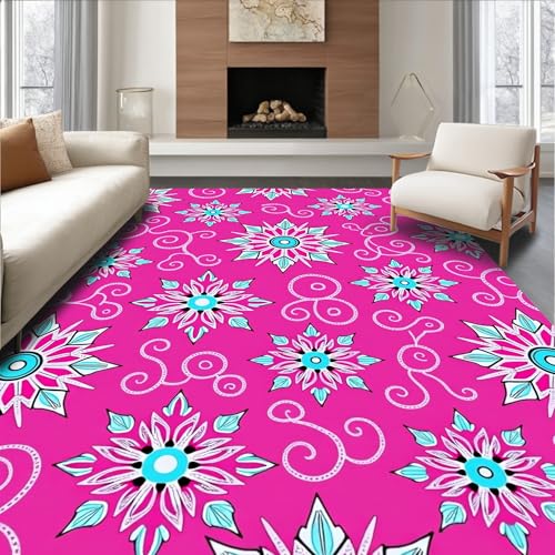 ODIKA Flatwoven High Traffic Area Rug 2x3, Snowflake Medley with