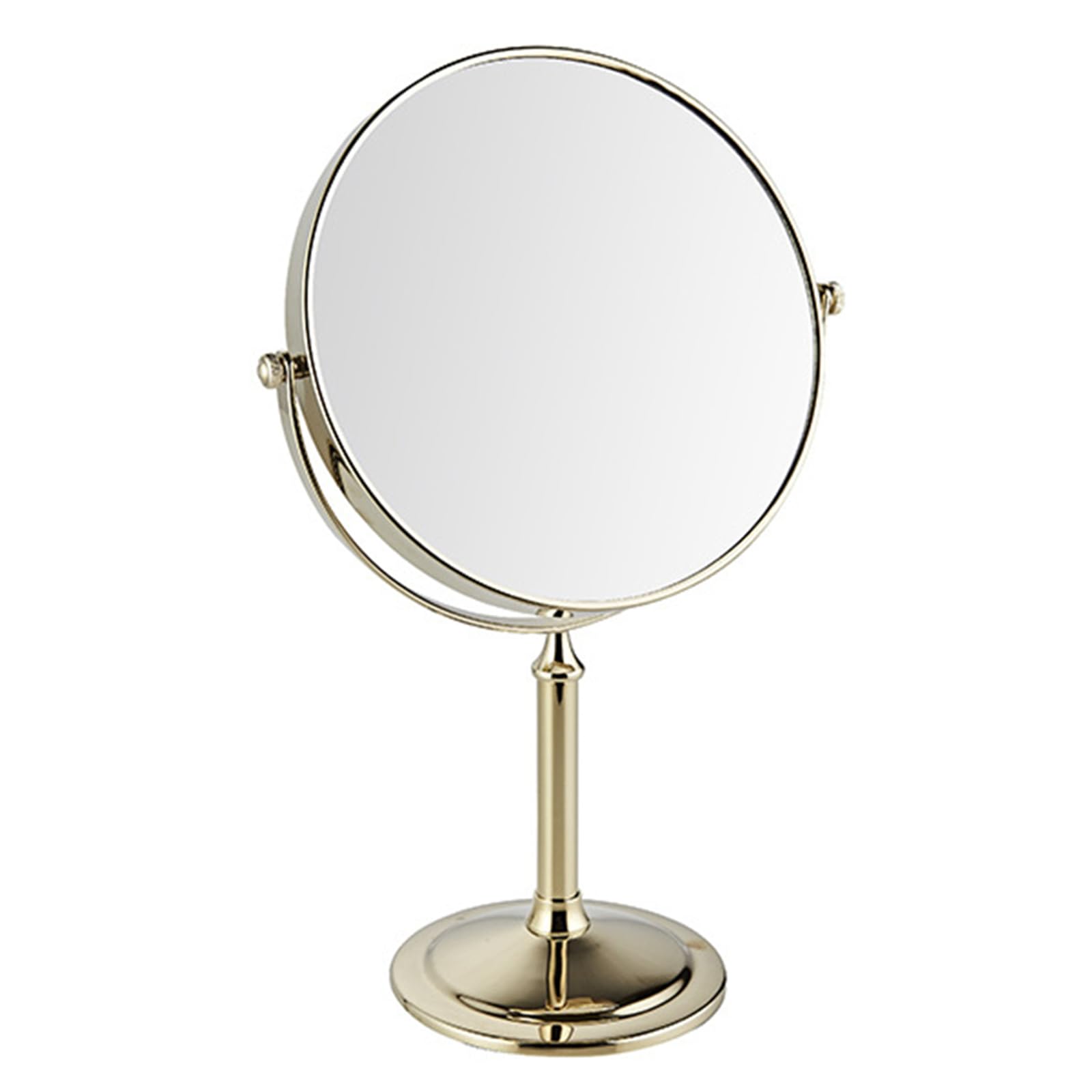 Rewis Men's Gold 8 Inch Tabletop Makeup Mirror, Double Side Rotation Magnification Cosmetic Mirror, Standing Hd Shaving Mirror, Countertop Vanity Mirror For Beauty Salon,,3X