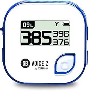 Golf Buddy Voice 2 Talking GPS Rangefinder, Long Lasting Battery Golf Distance Range Finder, Preloaded with 40,000 Worldwide Courses, Easy-to-use Golf Navigation for Hat (Voice 2_Blue)