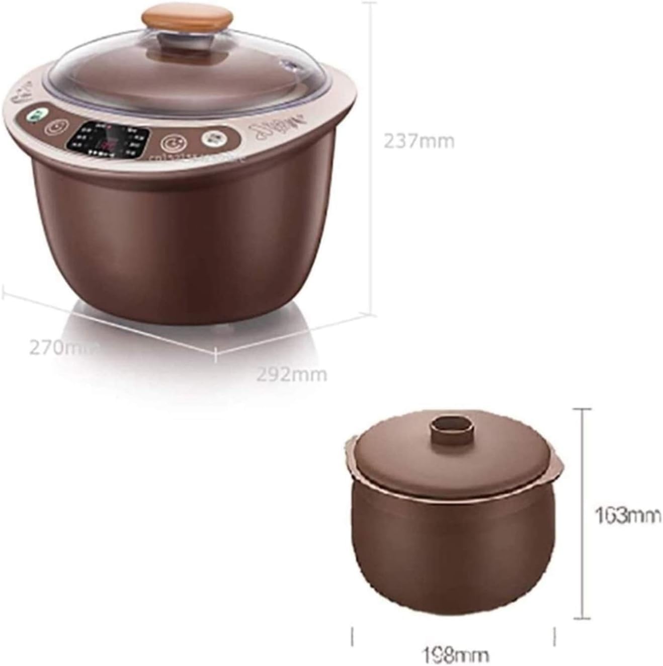 Mijoteuse 2,5 L Ménage Sain Violet Argile Mijoteuses Marqueau électrique Intelligent Pot à Ragoût Rendez-Vous Timing Marmite à Soupe - 4 Pot Adapté pour La Cuisson à La Vapeur Ragoûtgoûter