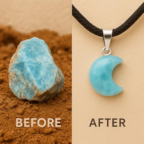 Larimar Moon Pendant