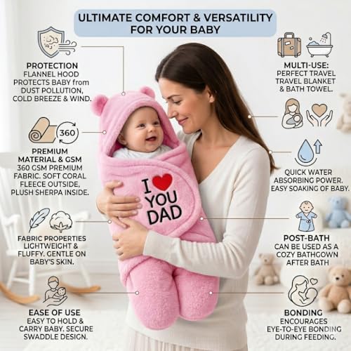 Image of BRANDONN Baby Blanket Newborn Combo Gift Pack of Swaddle Wrapper, 0-9 Months, Length 68 cm x Width 68 cm, Pack of 2 Pcs.