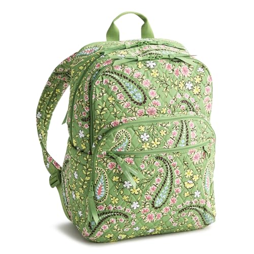 Vera Bradley Womens Premium Cotton Large Bancroft Backpack 15 Laptop & Trolley Sleeves Hollyhock Paisley 28L