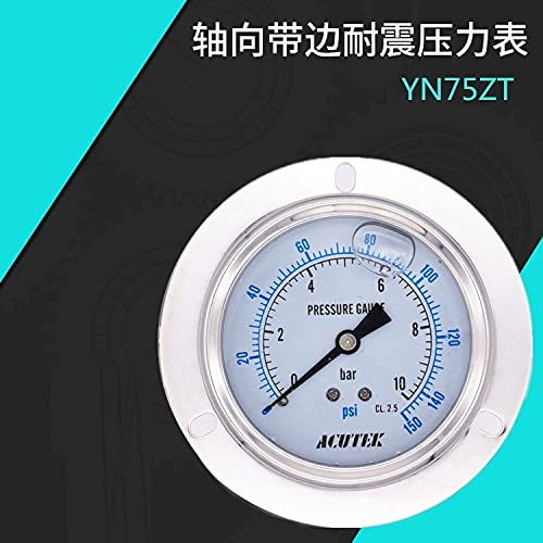 Manómetro Hidráulico Antichoque YN75ZT 10bar G3/8 Lleno de Aceite miniatura 2