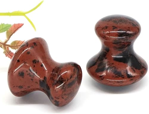 Miniatura 6 de Masaje facial de hongo de cristal de cuarzo rosa natural, piedra curativa Reiki, piedra de energía curativa, Gua Sha, cuidado de la piel, masajeador