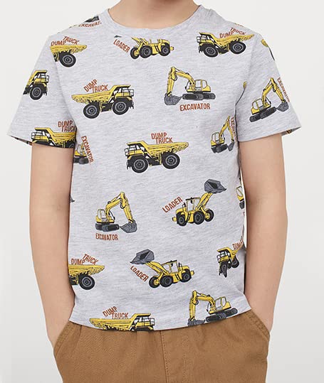 Toddler Boys Shirts Kids Short Sleeve T Shirts Construction Gray4