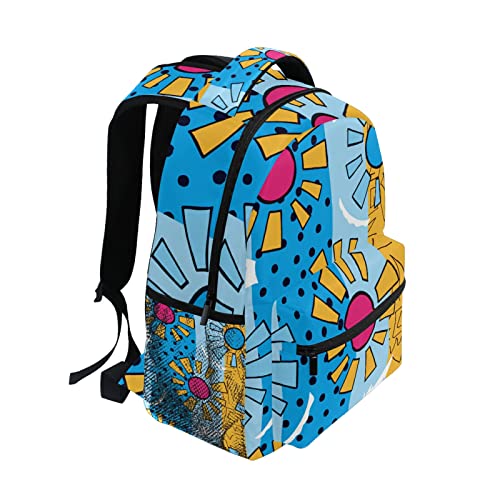 Sac à dos dessin animé avec imprimé soleil et pois géométriques - 2