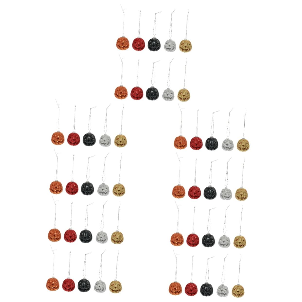 50pezzi Ornamenti Da Appendere Per Halloween Con Zucche Glitterate Foam Decorazioni Festive Per Feste e Scenografie Decorative