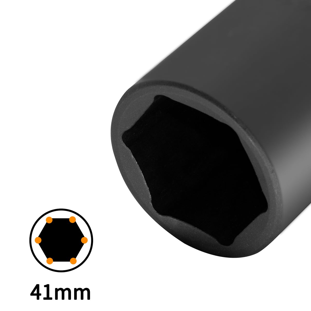 Hlipaty Impact Socket 41mm, 1/2" Square Drive 6 Point Cr-Mo Deep Socket, 78mm Length, Black - Image 3