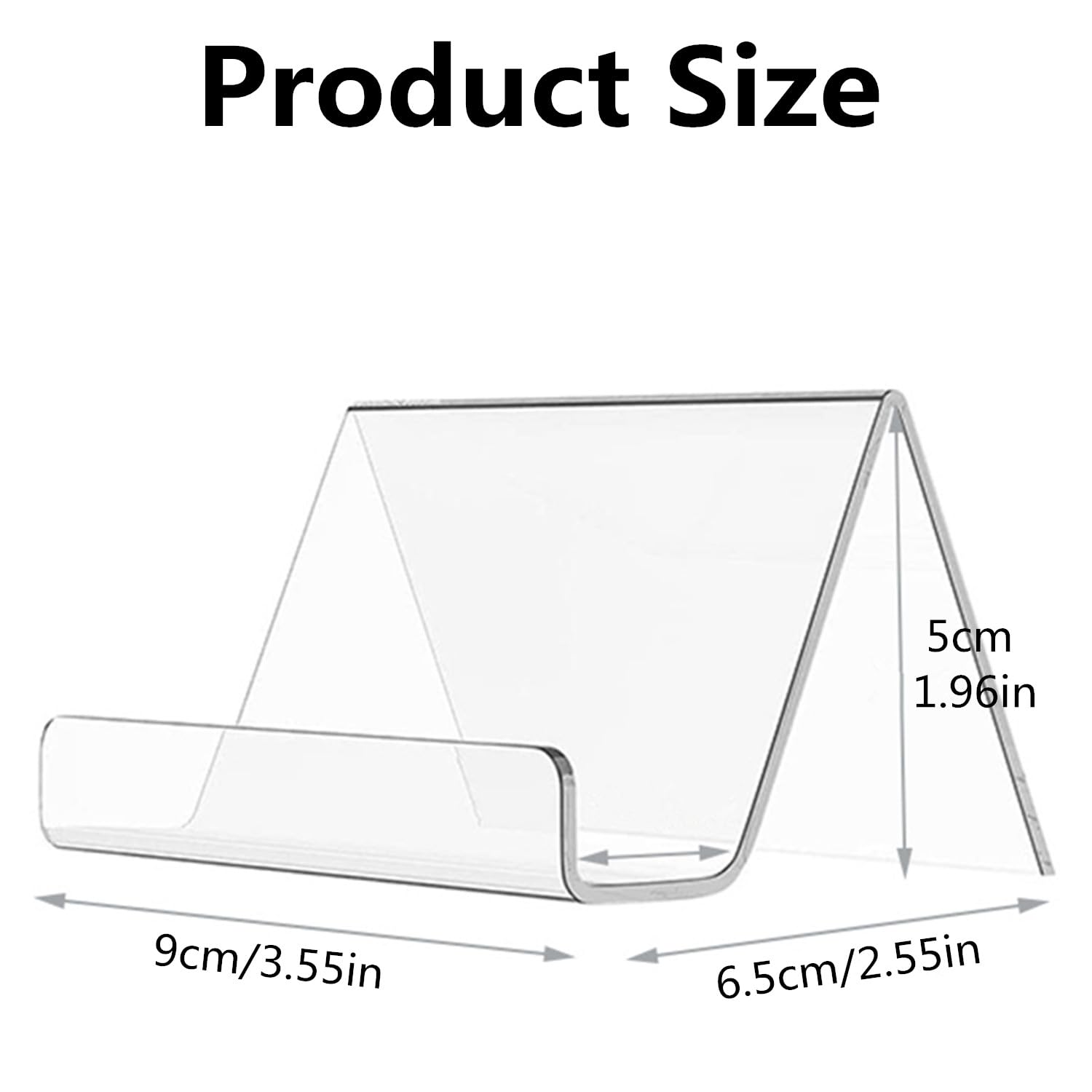 ZELLYA 3 Pack Acrylic Business Card Holder, Desk Business Card Holder, Clear Business Cards Holder Stand for Desk Card Organizer business supplies, Fits 30-50 Business Cards (Acrylic)