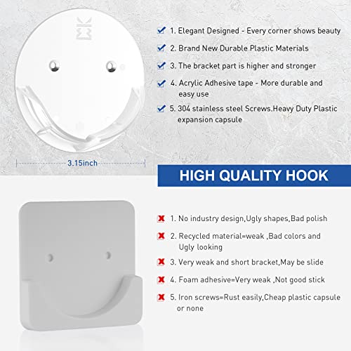 Shower Curtain Rod Holders For Wall – Adhesive Bathroom Tension Rod Retainer With Deeper Bracket Include Strong Tape For No Drilling Quick Mount And 304 Screws For Permanent Installation (Gloss Clear) #TOP5