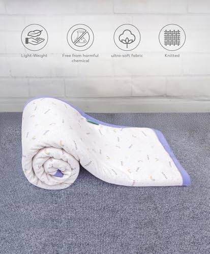 Image of Mi Arcus Premium Knitted Printed Ultra-Soft Blanket for Baby Boys Girls 0-12 Months, 100x85 cm - White