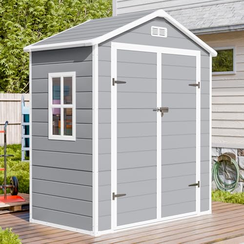 CDCASA 6x3 FT Resin Storage Shed, Waterproof Outdoor Shed with