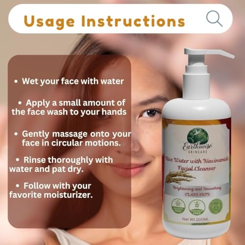EARTHWISE SKIN CARE Earthwise Rice Water & Niacinamide Face Wash 100ml - Image 6