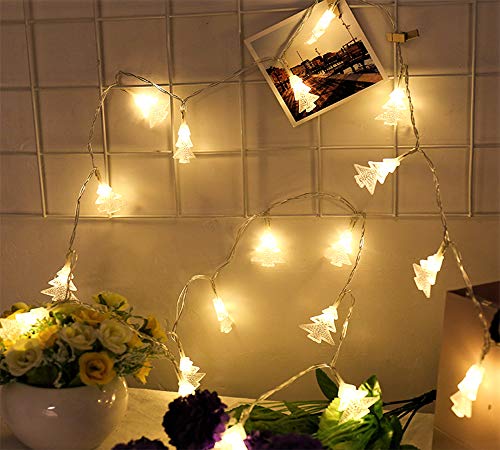 Preisvergleich Produktbild 10M LED Weihnachtsbaum Lichterkette, Sinicyder 80 LED Lichterkette, Batteriebetrieben Deko Mini Lichterketten für Zimmer, Innen, Weihnachten, Kinderzimmer, Außen, Party, Hochzeit (Warmes Weiß)