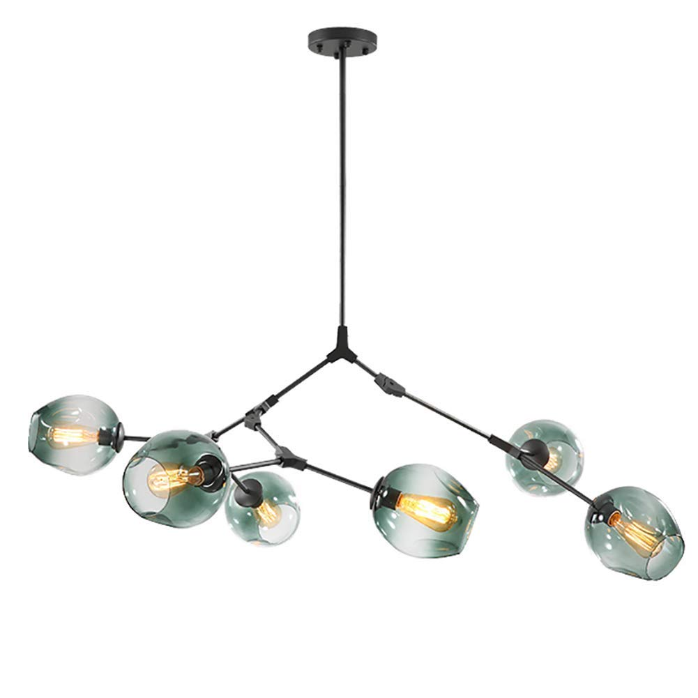 FZQSXAZU Chandeliers,Modern Industry Sputnik Chandelier，Modern 3S Gold Ceilingd Century Adjustable Hanging Fixture for Kitchen Living Room Bedroom/Blue/6S