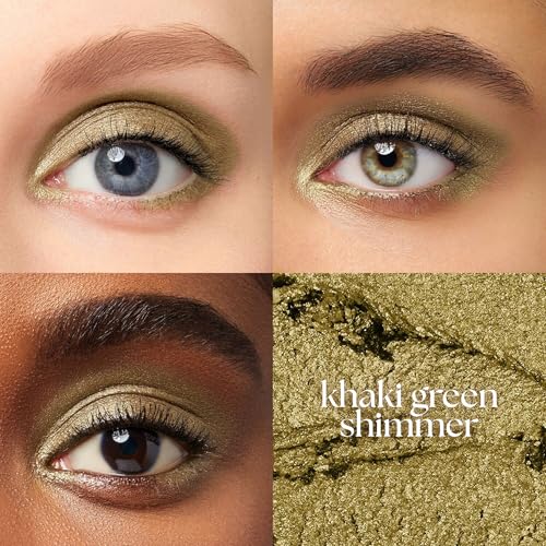 Image of Julep Eyeshadow 101 Cream-to-Powder Waterproof Shadow Stick - Khaki Green Shimmer - Long-Lasting, Crease-Proof, Taupe Green Shimmer Cream Eyeshadow with Built-in Smudger
