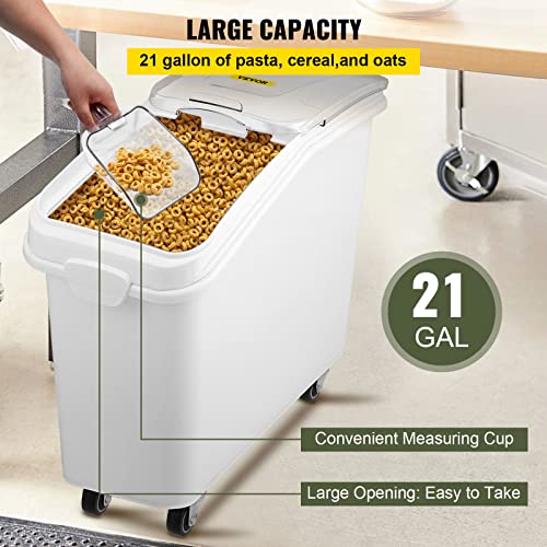 Mophorn 21 Gallon Ingredient Bin With Scoop 400 Cup Ingredient Bin With Sliding Lid Commercial Food Storage For Kitchen #TOP2