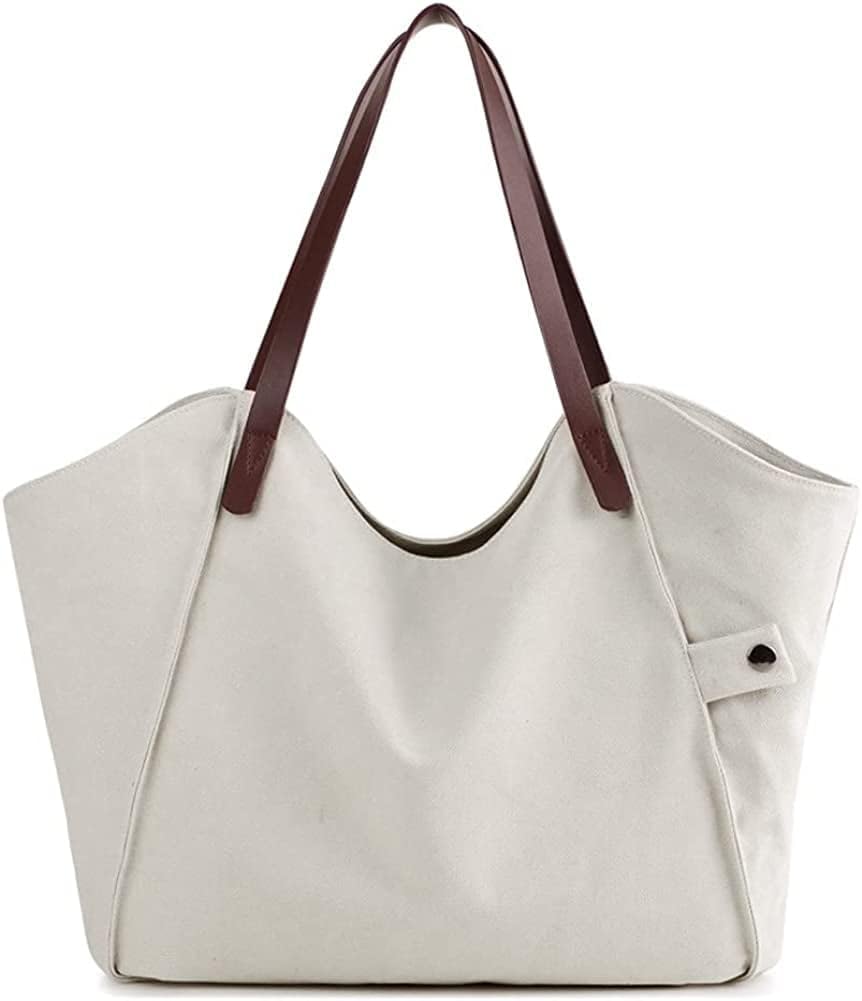 Women's Cloth Tote Bag Canvas Shoulder Bag Top Handle Handbag Travel Satchel Purse Large Capcity Crossbody Bag