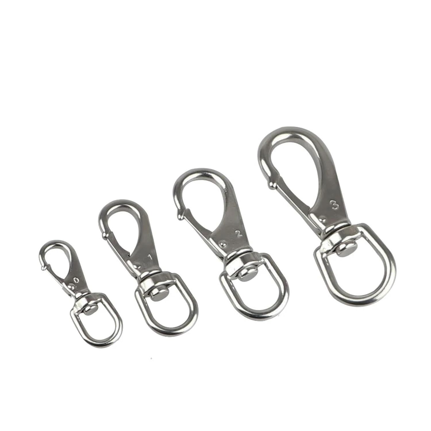 Spring Snap Hook 5 PCS 304 Stainless Steel Swivel Snap Hook for Flagpole Rope Flag Pole Clips, Diving Spring Hooks,Keychains,Boat Ropes(70MM)