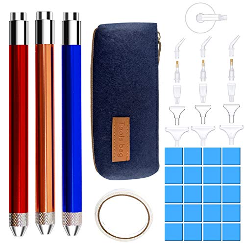 Ensemble D'outils De Stylo De Peinture Au Diamant, Stylo De Forage De Point De Peinture Au Diamant avec Lumière, Kits D'accessoires d'art De Diamant avec Têtes De Stylo De Remplacement De Sac Cover