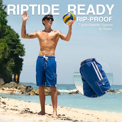 Image of Kanu Surf Men's Big Viper Extended Size Stripe Swim Trunk