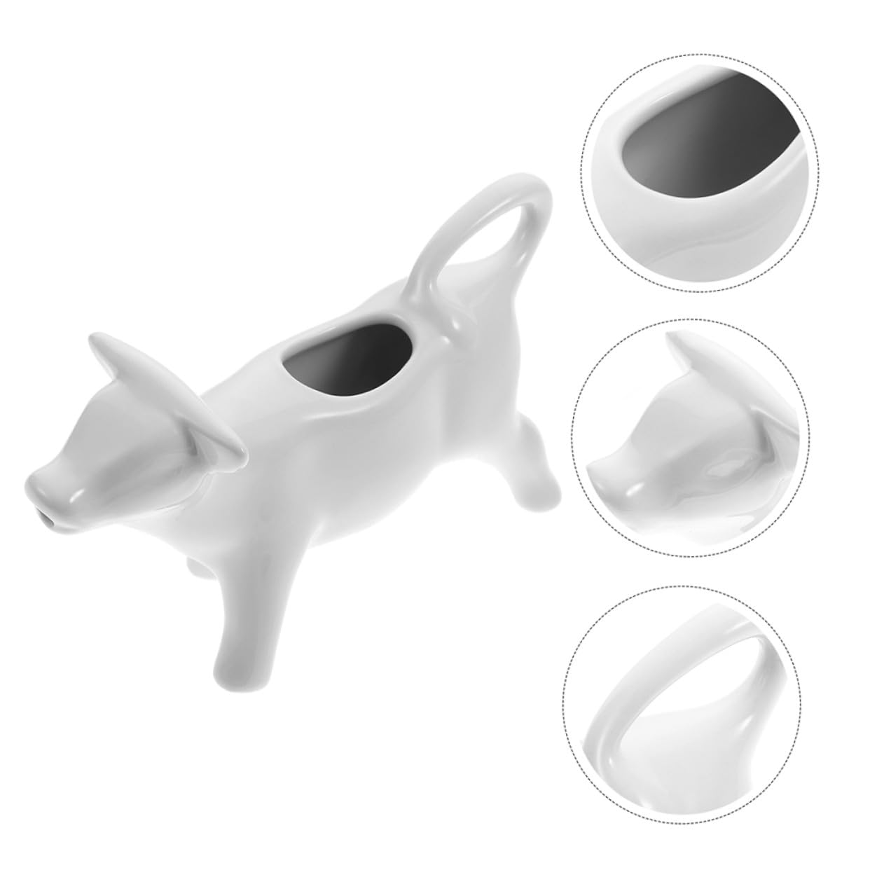 Kuhförmiges Keramik Sahnekännchen 4 Stück 40ml Weiß