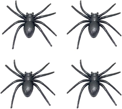 TINKSKY Araña falsa de plástico para bromas prácticas, accesorios de araña de goma realista para bromas, fiesta de Halloween, noches de terror,