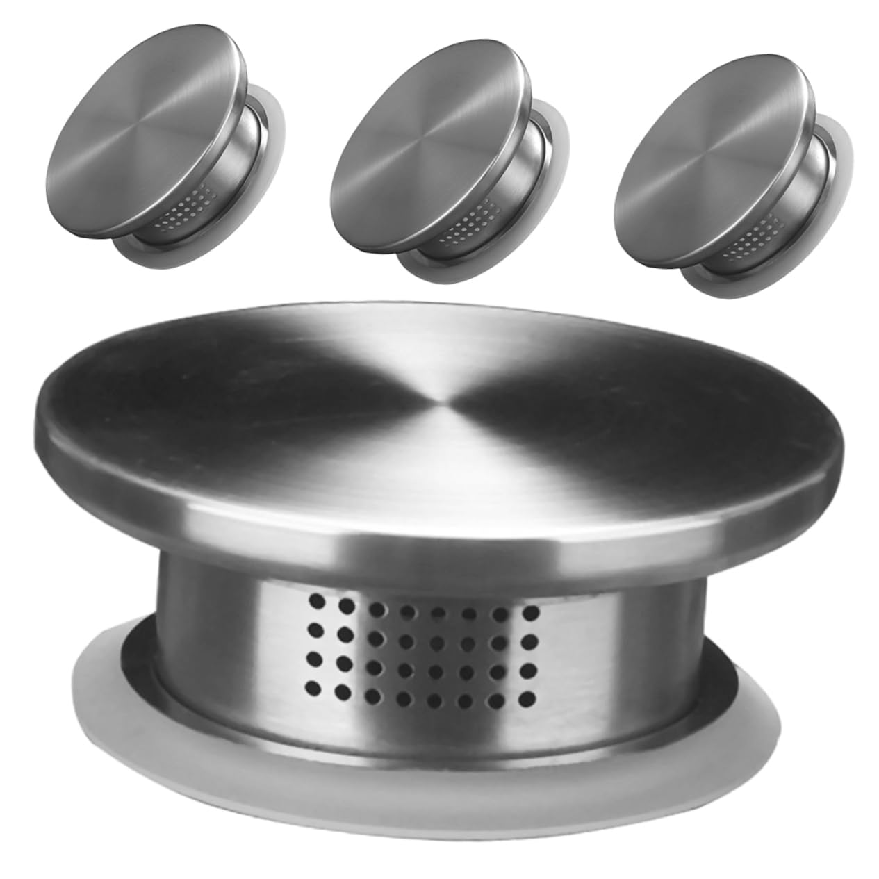 CONGARTENO 4pcs Tea Kettle Lid Sealing Lid for Pitcher Water Jug Carafe Lids Water Pitcher Lid Pitcher Sealing Lid Beverage Lid Water Jar Lid Coffee Pitcher Lid Earbuds Stainless Steel Silver