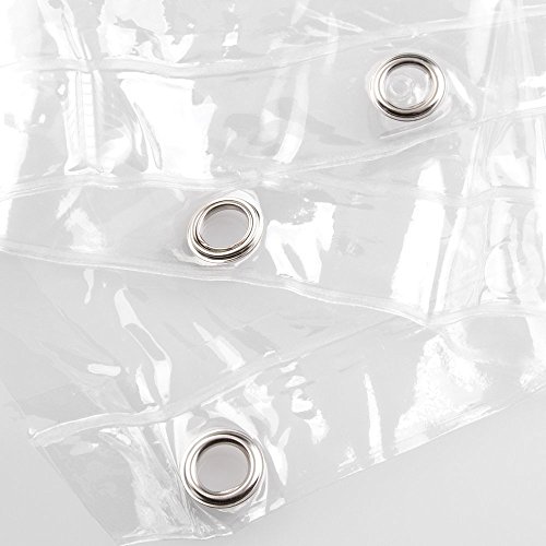 mDesign Long Waterproof, Heavy Duty Premium Quality 4.8-Guage Vinyl Shower Curtain Liner and Rings for Bathroom Shower Stall and Bathtub - 72