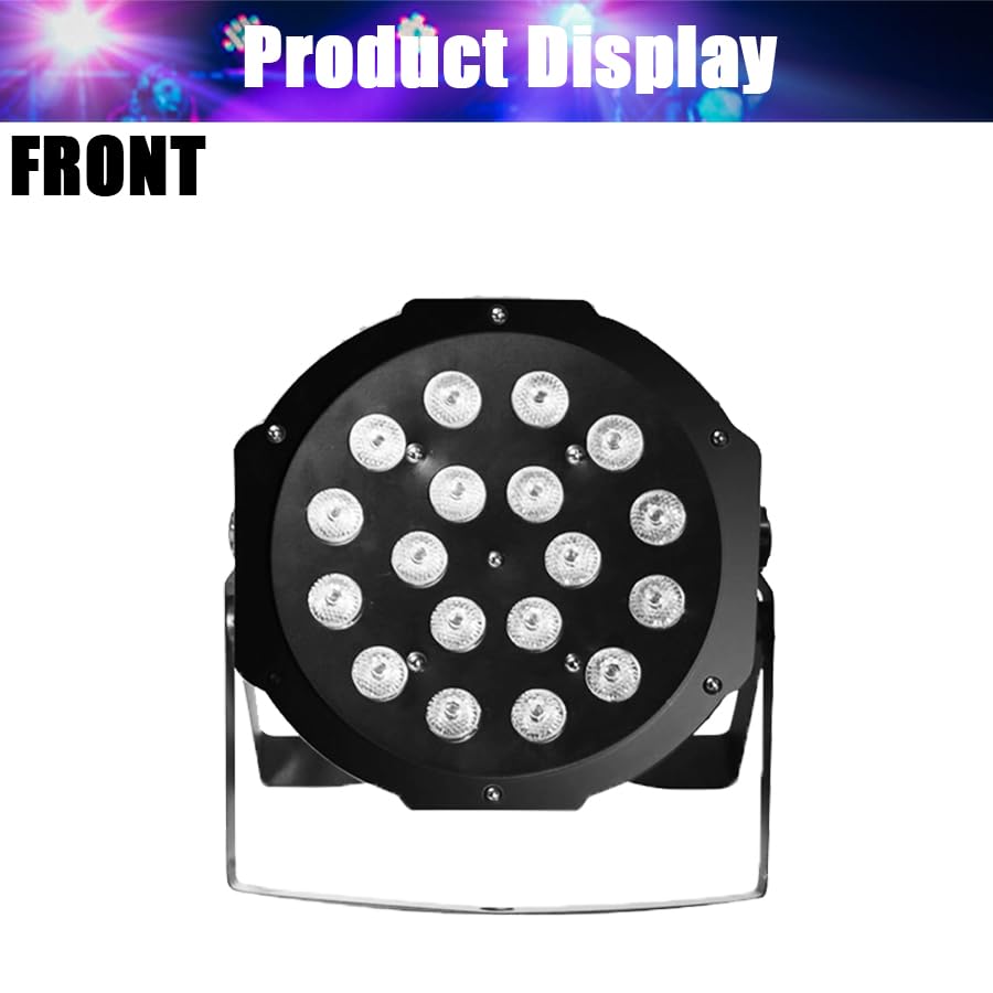 LAPADI 2Pcs RGB Led Mini Par Lights 18x1W Beam Wash DMX Stage Light Effect KTV Dj Bar Party Wedding Disco Lighting Equipment (1 Light)