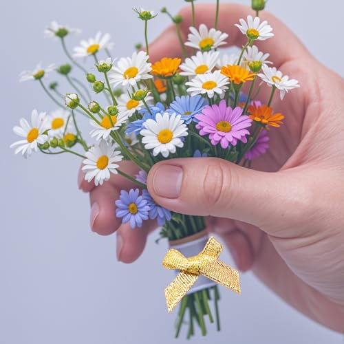 Miniatura 5 de Werownsgso 100 Unidades De Mini Cinta De Satén De 6 Mm, Minilazos Decorativos De Colores Mixtos, Para Manualidades, Bodas, Decoración De Navidad, Tarjetas, Regalo Dorado
