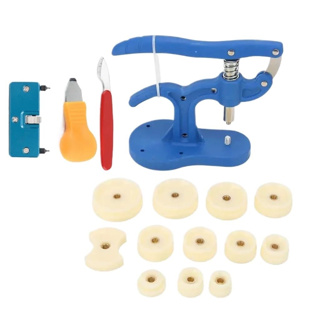 Uhrmacher-Gehäuseboden-Presswerkzeug-Set – rutschfeste Nylon-Einpressbacken, Gehäuseverschluss-Reparaturset (Set216pack)