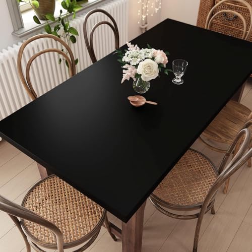 Image of WALLMATE Matte Black Wallpapaer Peel & Stick Contact Paper Self Adheisve Vinyl Wallpaper (Black Mat, 30x127 CM)