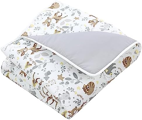 TupTam Baby Krabbeldecke 120x120 cm – Gepolstert, weich, Baumwolle, Farbe: Wilde Tiere