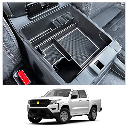 Image of CDEFG for 2022 2023 2024 2025 2026 Frontier Pickup Truck Center Console Organizer for 2026 2025 Nissan Frontier Armrest Storage Box 2022-2026 Frontier Truck Accessories