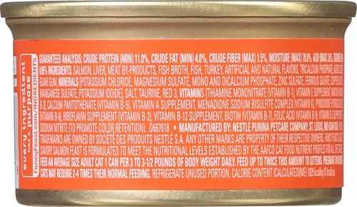 Image of Fancy Feast Gourmet Salmon Feast Cat Food, 3 oz (Pack of 2)