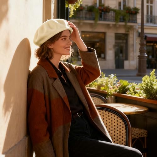 Image of Jolbndcv 6PCS Beret, French Beanie, Outdoor, Winter, Fashion Lady Hat | One Size Fits Most,Solid Color,Stretchable,for All Season