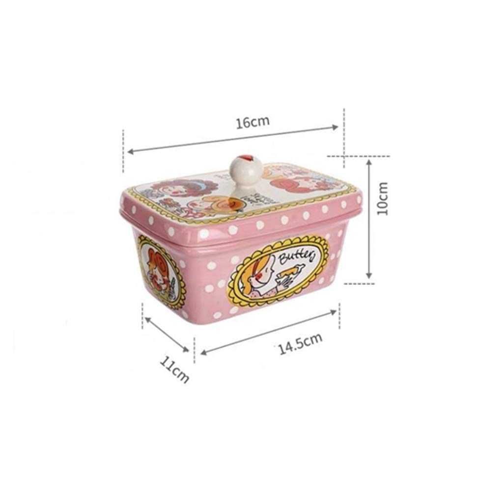 Beurrier en porcelaine, Beurrier Home and Gifts Beurrier avec couvercle, joli récipient en céramique, beurrier en céramique