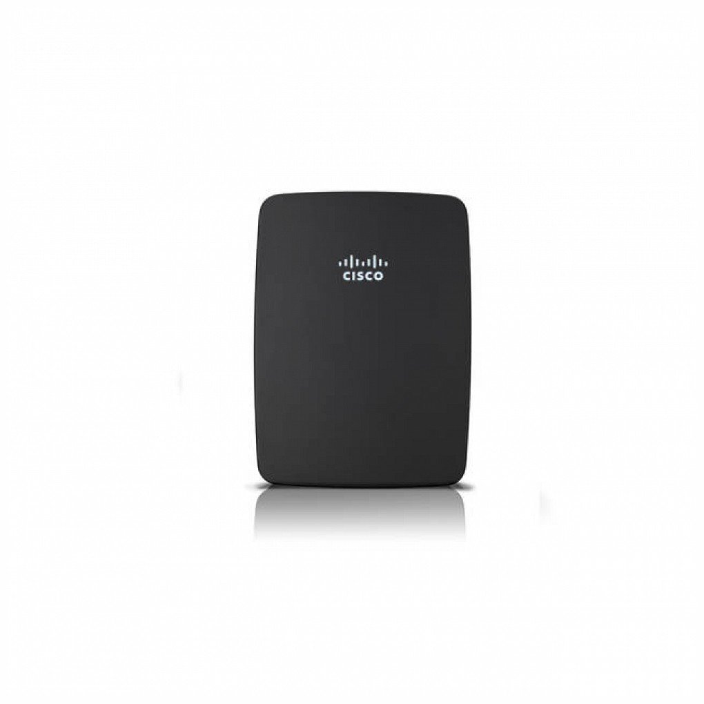 Linksys RE1000-NP Wireless-N Range Extender device, front view.