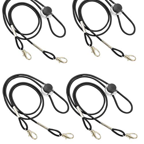 TBD 4 Pcs Face Mask Lanyard Strap|Durable Quality Silver Lobster Clasps|Unisex Adjustable Multifunction|Extender|Convenient & Stretches|Suitable for Teachers|Schools (Black)