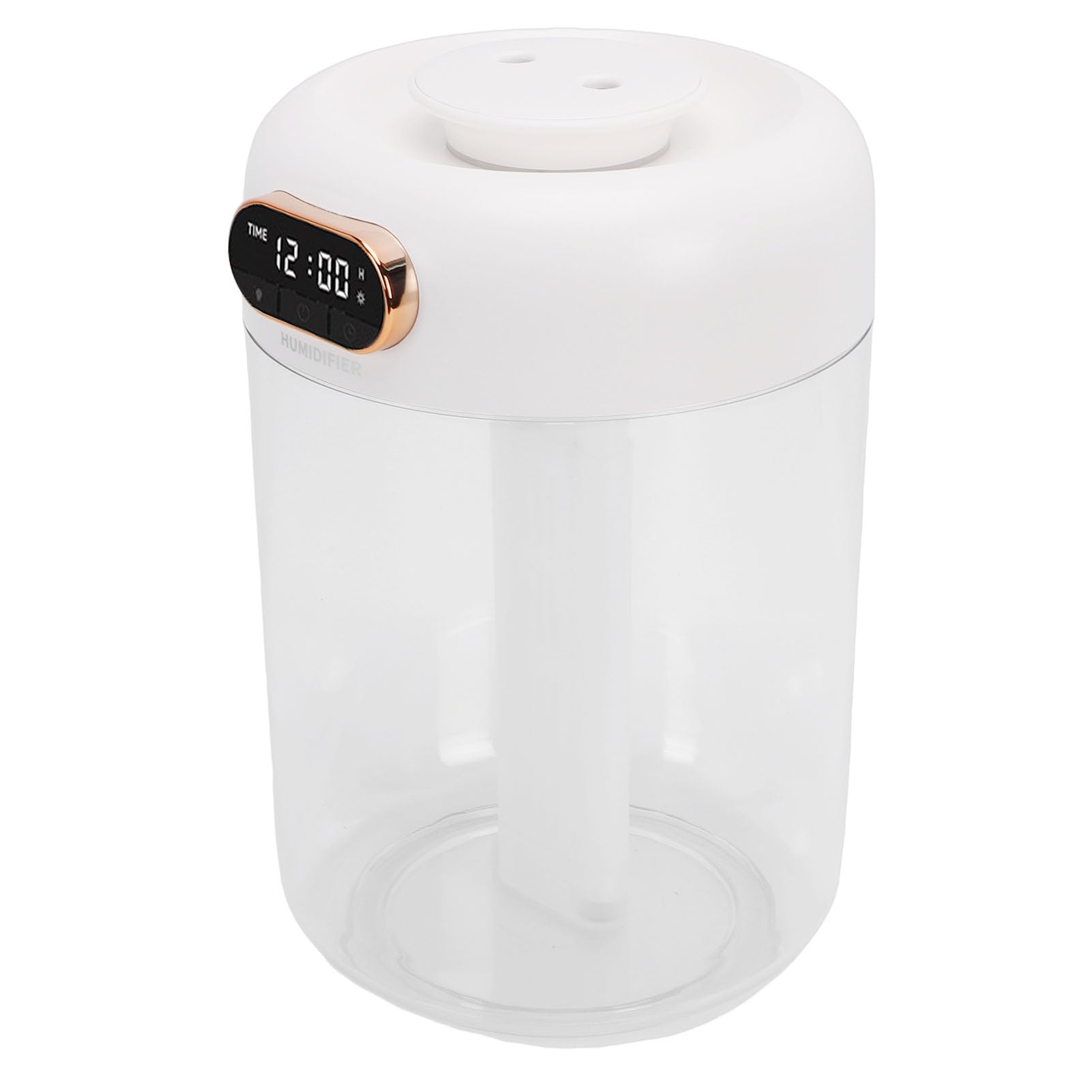 EMUKOEP Humidificador de Escritorio con Doble Pulverización, Silencioso, 3L, con Luz Nocturna, Apagado Automático, Alimentado por USB, Blanco, para Dormitorio, Oficina, Dormitorio, Plástico, 9,4x6,3
