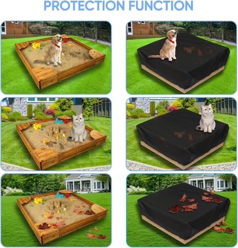 NEVERLAND Sandkasten Abdeckplane 155 * 155 * 20cm Sandkasten Abdeckung Plane Sandkastenplane Abdeckung für Sandkasten Staubdichte Sandkasten Abdeckung Spielzeug Sandkasten Abdeckung