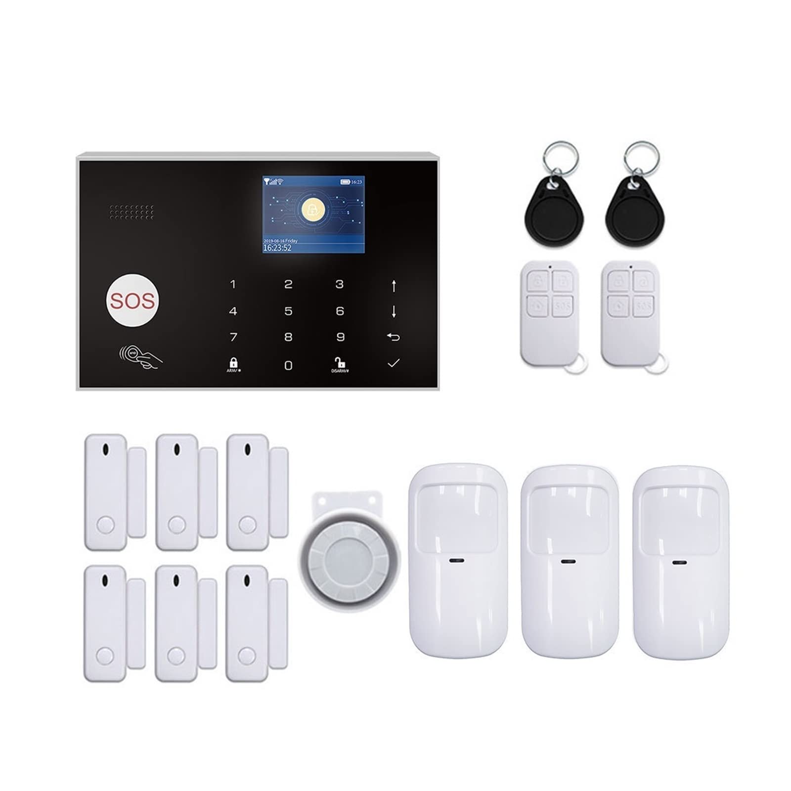G30 System alarmowy WIFI Tuya GSM Home Awlglar Apps Sterowanie z Zestawem alarmowym detektora czujnika ruchu bezprzewodowego Szybki montaż(G30-E)