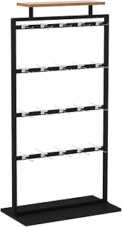 Estante de metal para calcetines de 4 niveles para almacenar joyas, llavero, sombreros, juguetes, soporte de exhibición de pie, organizador móvil para eventos de proveedores (color negro)
