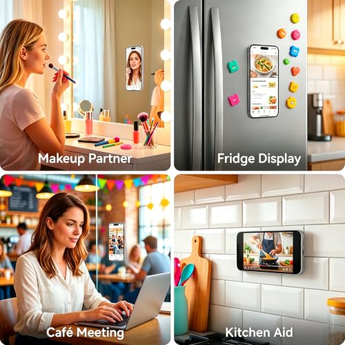 Image of LvShuLiangPin Anteel Silicone Suction Phone Case Mount, Silicon Adhesive Phone Accessory for Smartphones, Hands-Free Mirror Shower Phone Holder for Selfies, Tiktok Videos (MirrorClear)