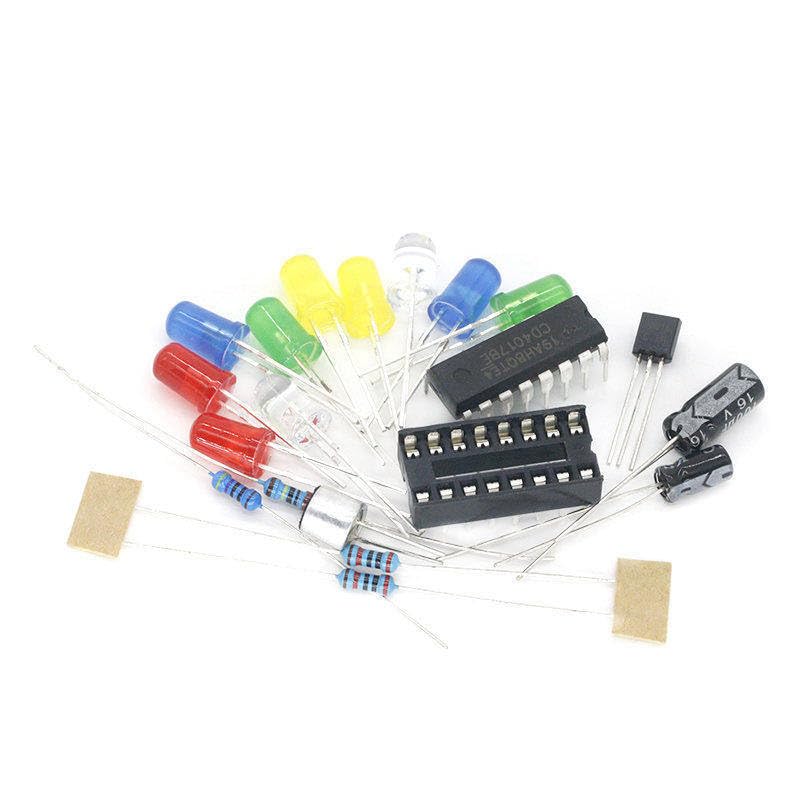 Fun 4017 Colorful Voice-Activated Rotating LED Lights Circuit Board Production DIY Kit Electronic DIY Production Parts image 5